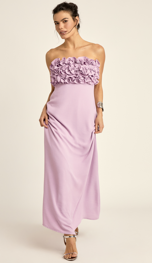 Vestido Longo Festa Crepe Texturizado Pallas | Laguna