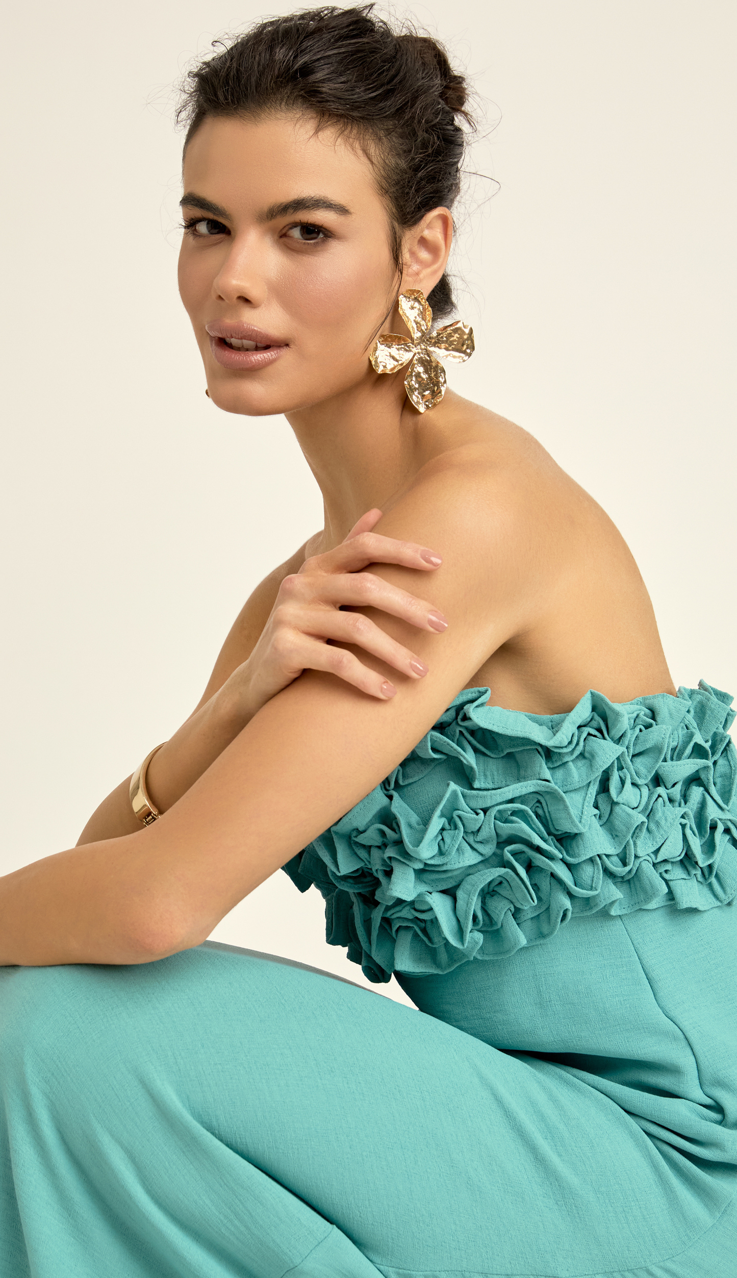 Vestido Longo Festa Crepe Texturizado Pallas | Laguna