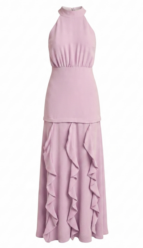 Vestido Festa Longo Crepe Texturizado Peaches | Laguna