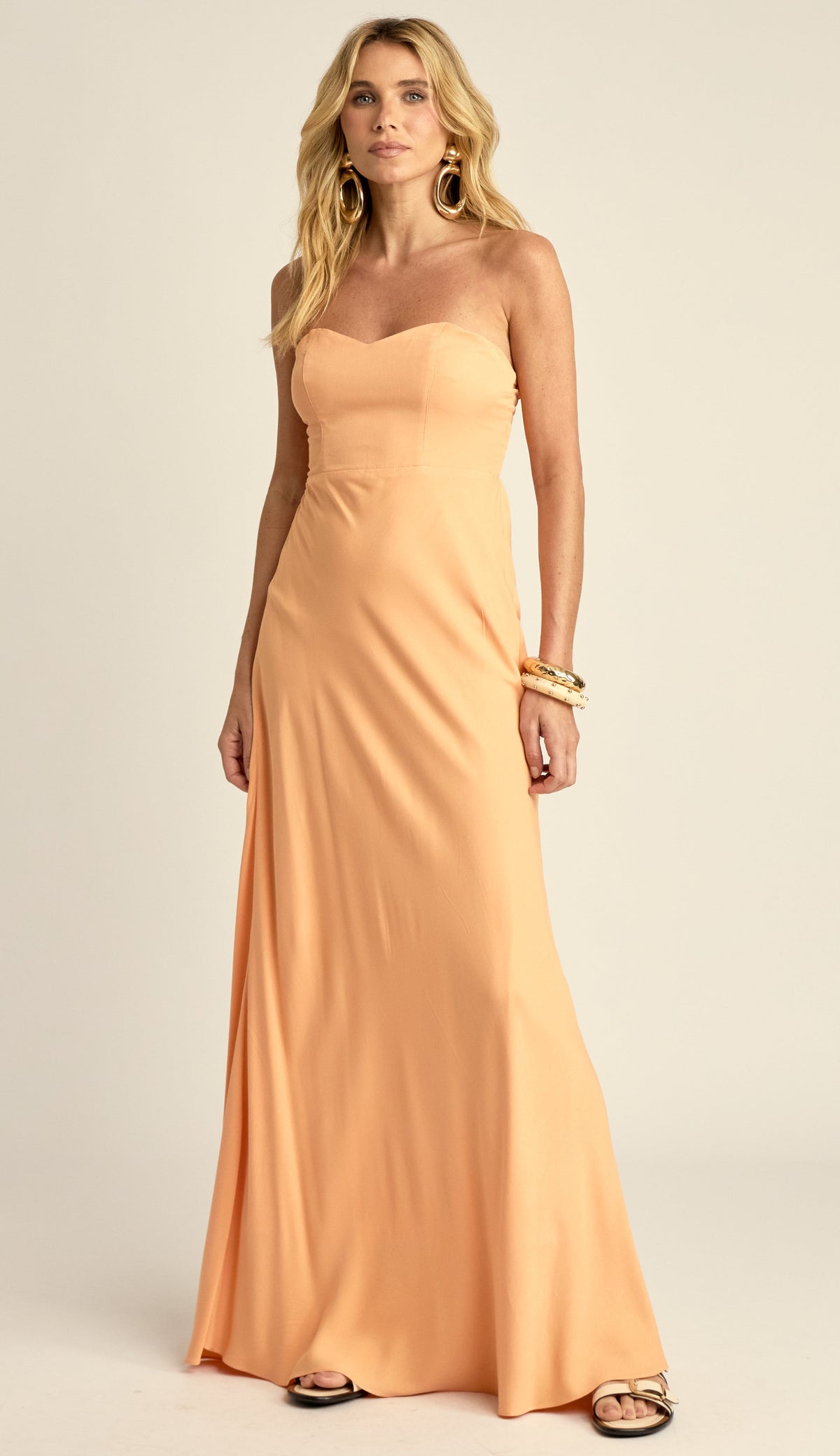 Vestido Longo Viscose Twill Priya Laranja | Laguna