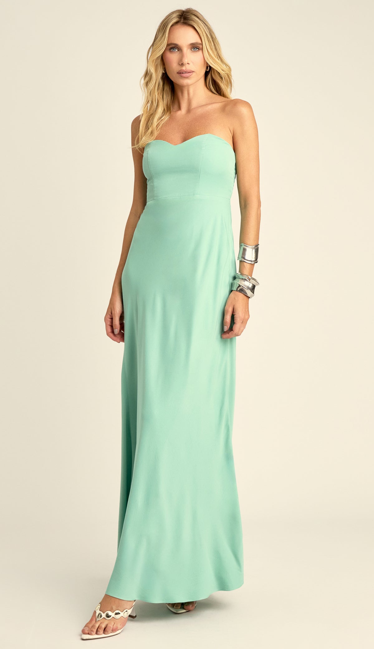 Vestido Longo Viscose Twill Priya Verde | Laguna