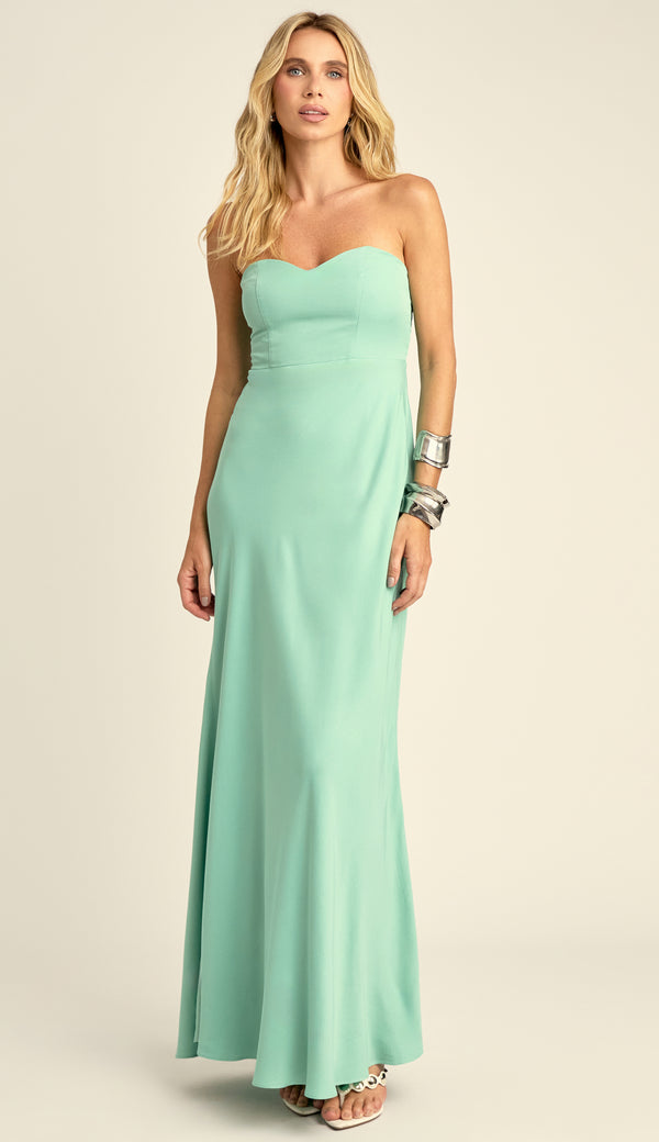 Vestido Longo Viscose Twill Priya Verde | Laguna