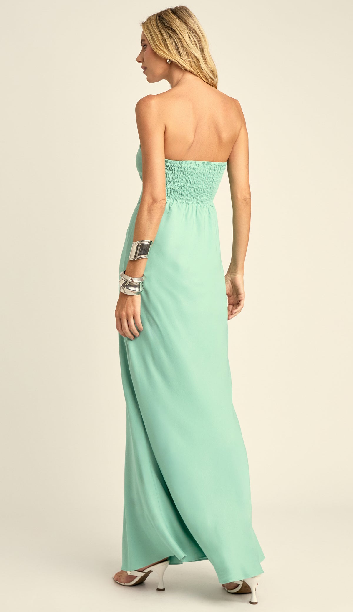 Vestido Longo Viscose Twill Priya Verde | Laguna