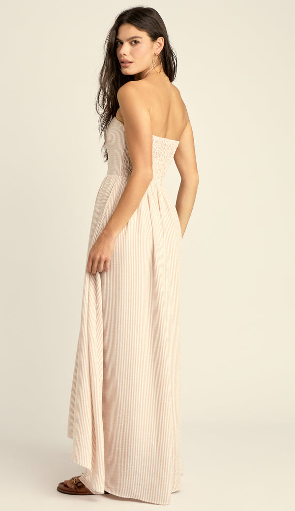Vestido Longo Mullet Gaze Linho Listras Pri | Laguna