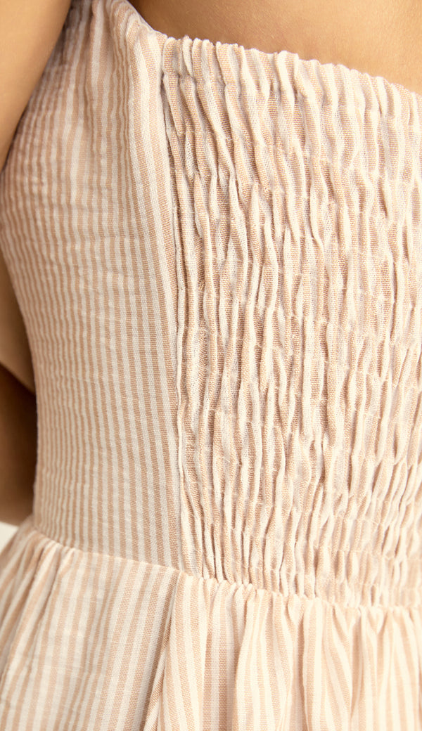 Vestido Longo Mullet Gaze Linho Listras Pri | Laguna