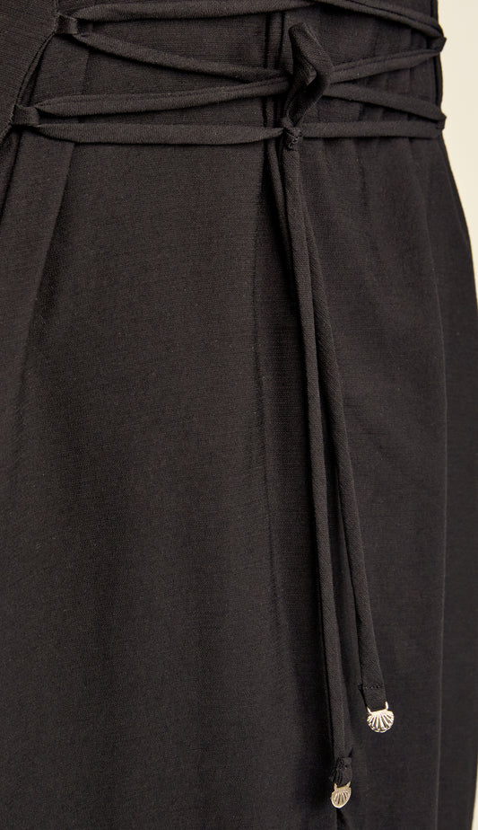 Vestido Midi Alfaiataria Poliana Preto | Laguna