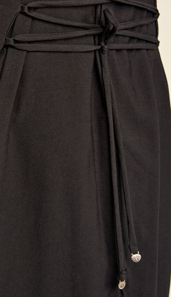 Vestido Midi Alfaiataria Poliana Preto | Laguna