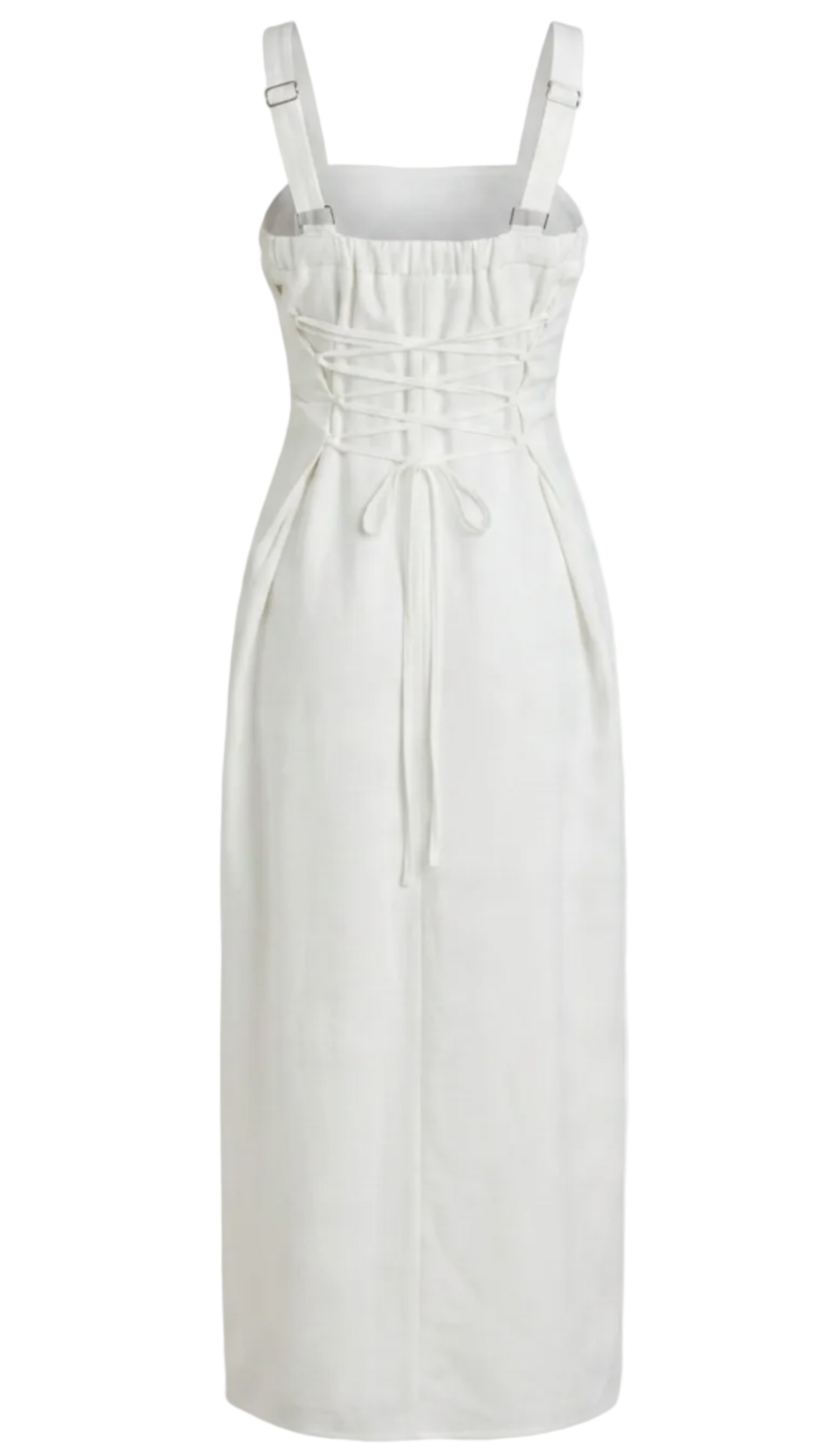Vestido Midi Alfaiataria Poliana Off White | Laguna