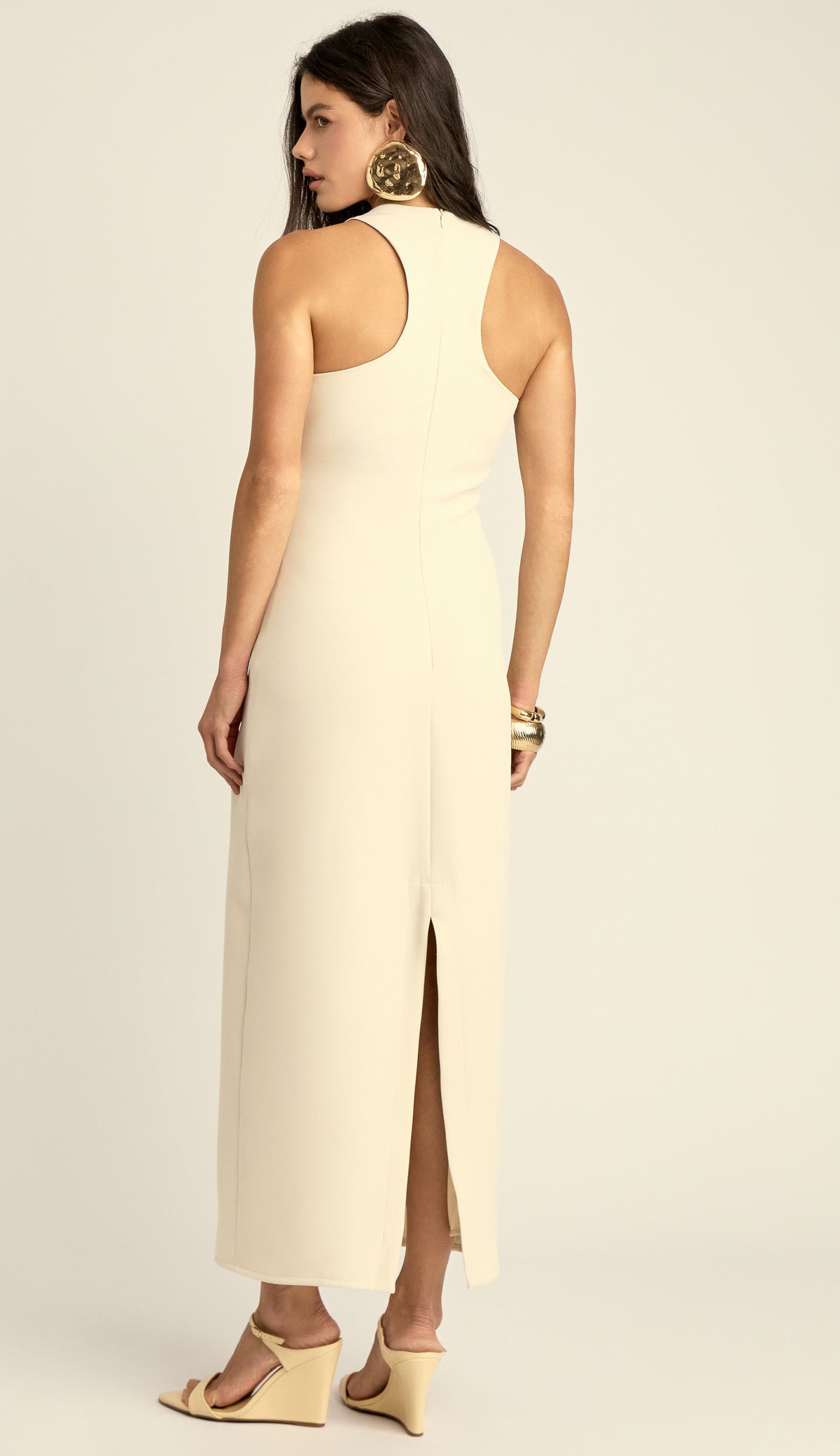 Vestido Longuete Crepe Penn Chantilly | Laguna
