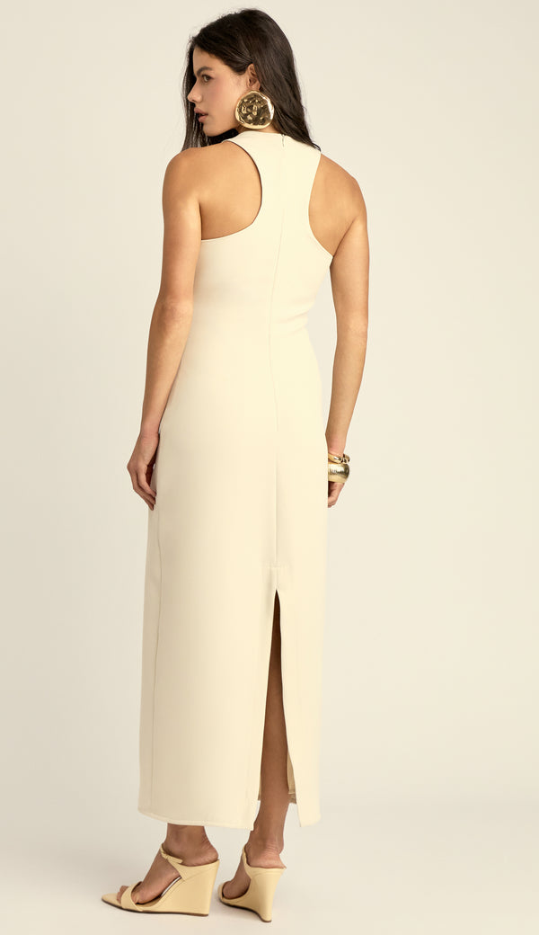 Vestido Longuete Crepe Penn Chantilly | Laguna