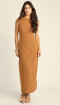 Vestido Longuete Crepe Penn Mocha | Laguna