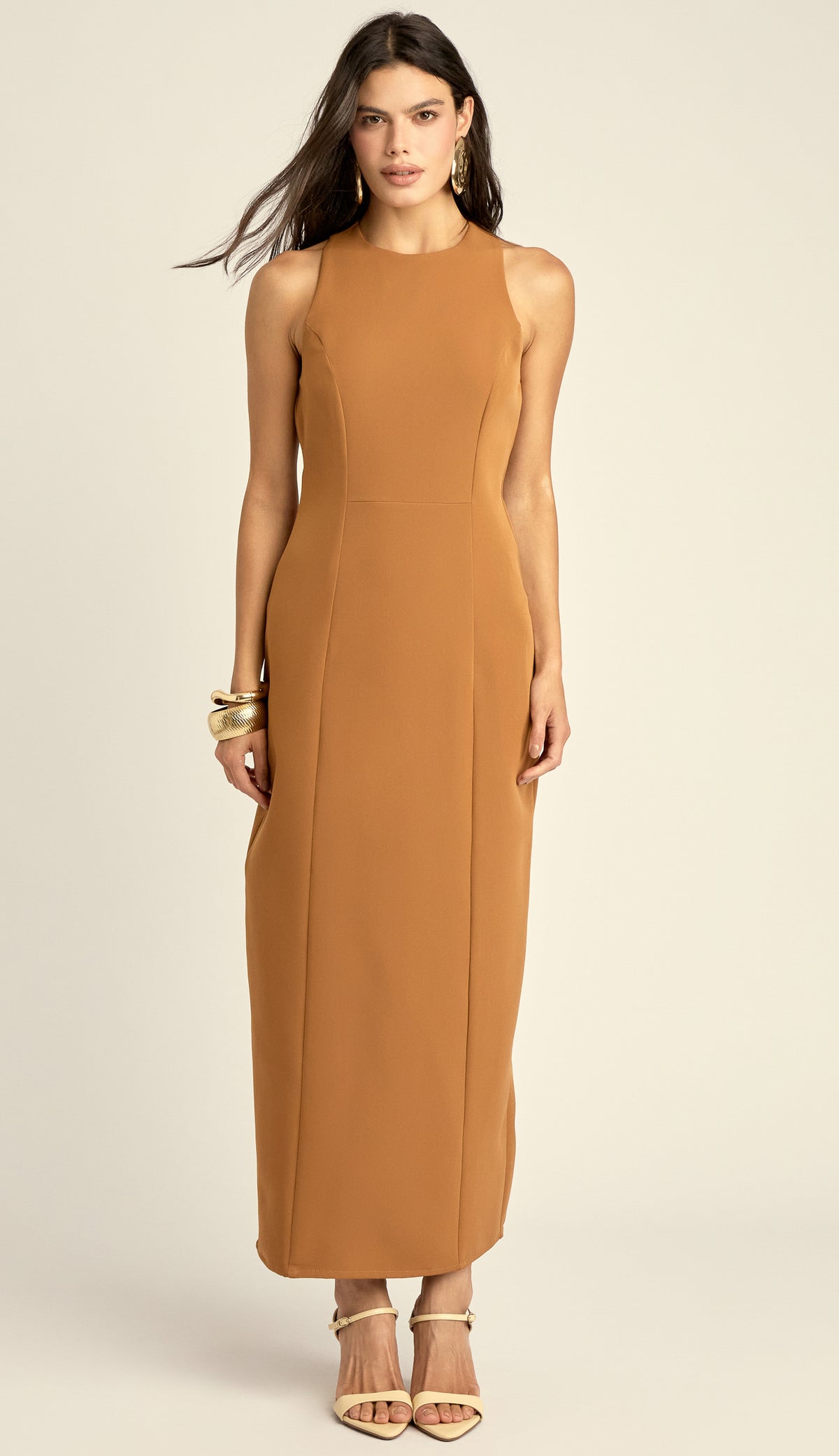 Vestido Longuete Crepe Penn Mocha | Laguna
