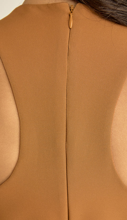 Vestido Longuete Crepe Penn Mocha | Laguna