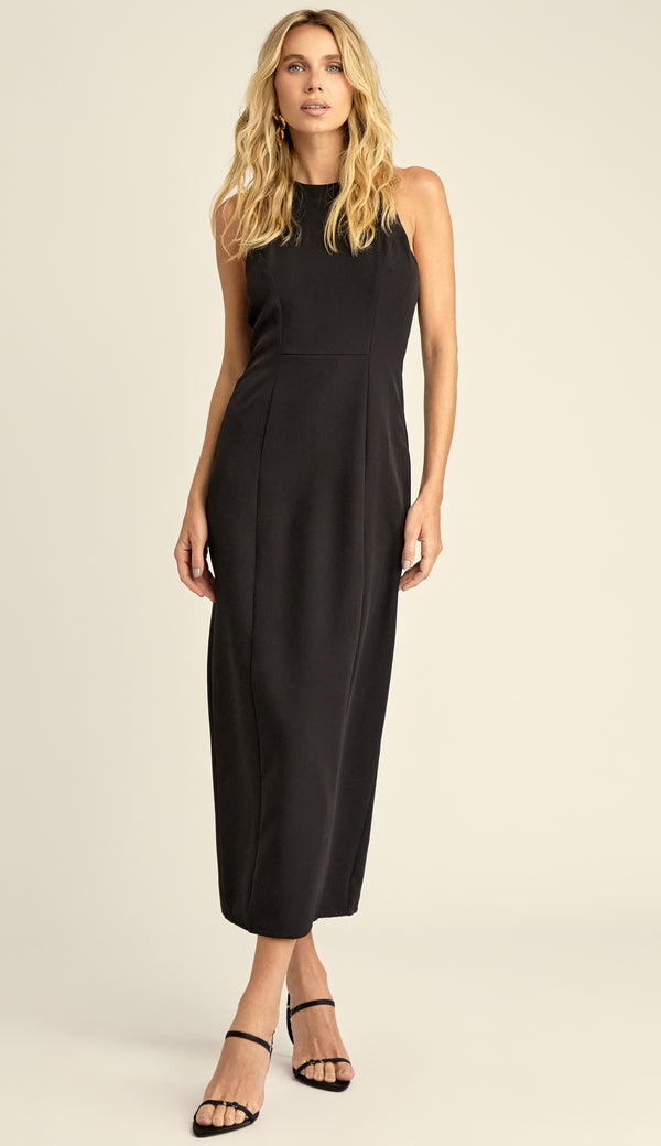 Vestido Longuete Crepe Penn Preto | Laguna