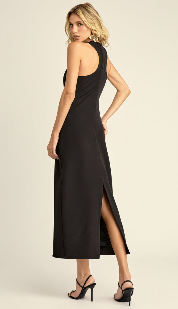 Vestido Longuete Crepe Penn Preto | Laguna
