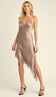 Vestido Assimétrico Slip Dress Acetinado Lua Cinza | Laguna - Vestido Lua Cinza