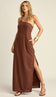 Vestido Longo Ombro Único Linho Leca Café | Laguna - Vestido Leca Café