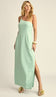 Vestido Longo Ombro Único Linho Leca Verde | Laguna - Vestido Leca Verde