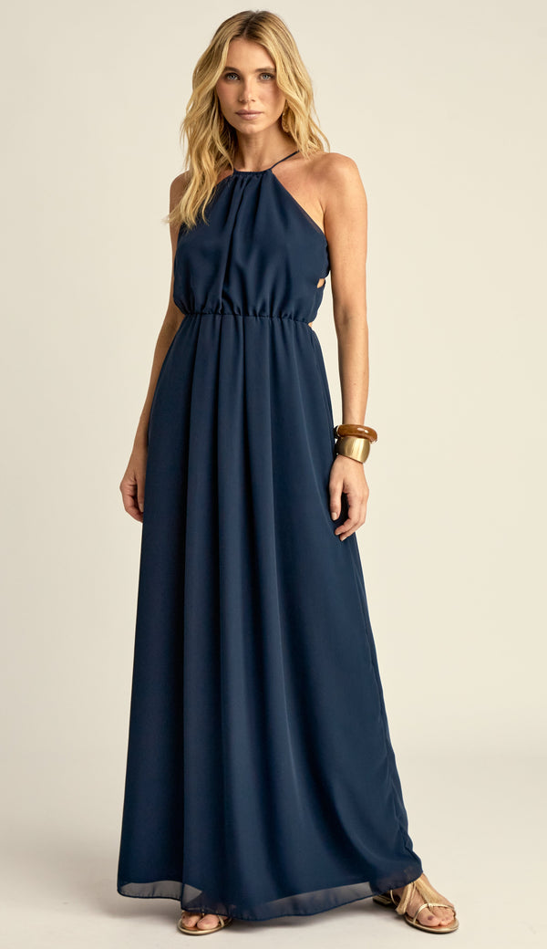 Vestido Longo Festa Crepe Chiffon Filipa Marinho | Laguna