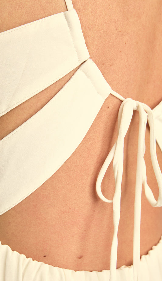 Vestido Longo Festa Crepe Chiffon Filipa Off White | Laguna