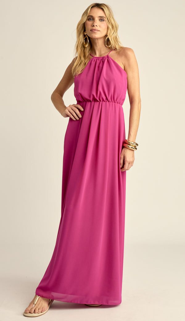 Vestido Longo Festa Crepe Chiffon Filipa Rosa | Laguna