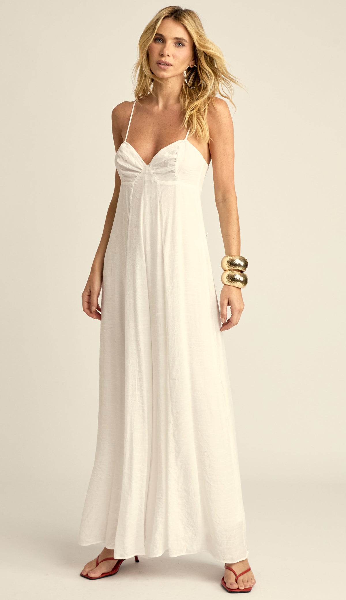Macacão Amplo Poliviscose Emily Off White | Laguna
