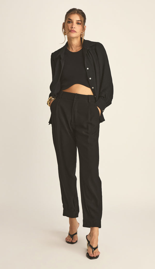 Camisa Crepe Texturizado Luana Preto | Laguna