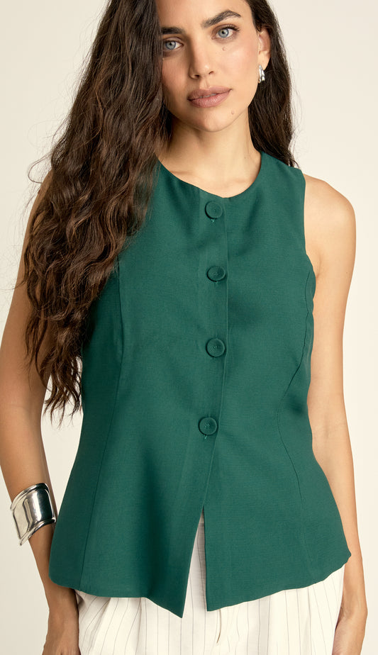 Blusa Alfaiataria Caetana Verde | Laguna