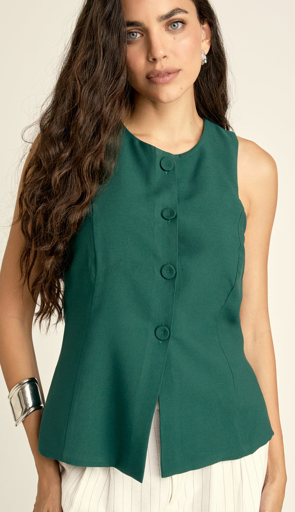 Blusa Alfaiataria Caetana Verde | Laguna