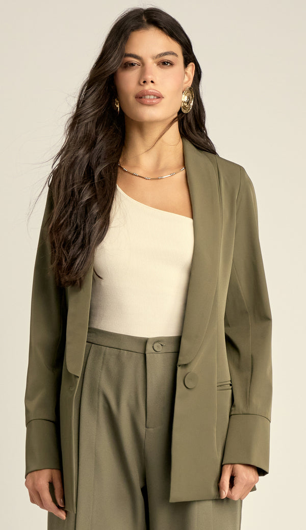 Blazer Alongado Crepe Alfaiataria Genebra | Laguna