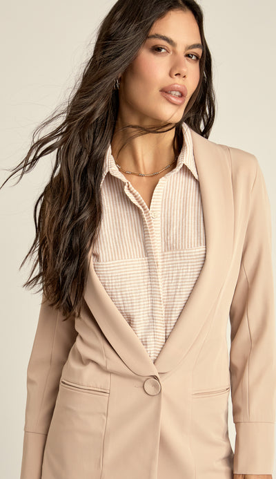 Blazer Alongado Crepe Alfaiataria Genebra | Laguna
