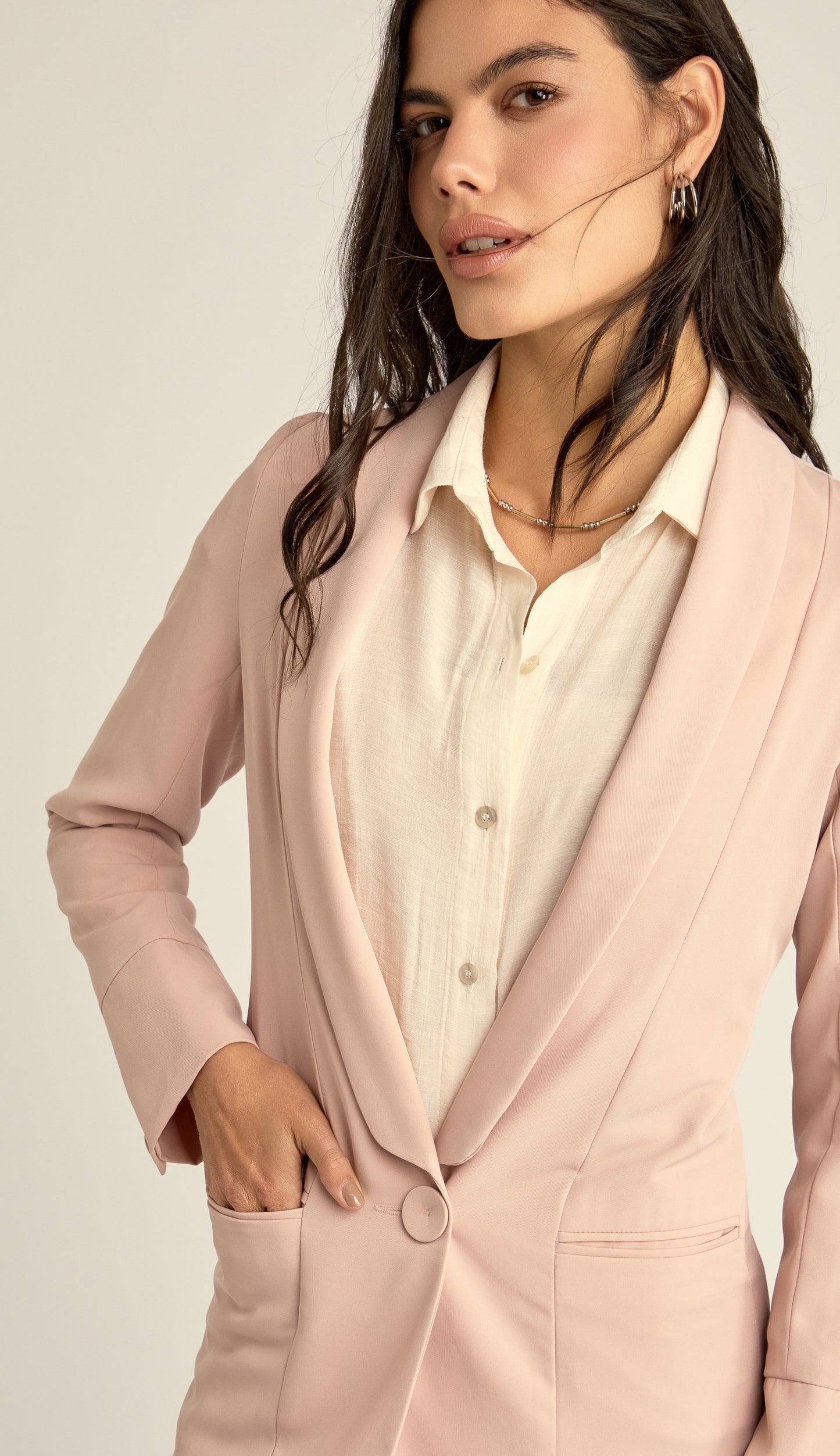 Blazer Alongado Crepe Alfaiataria Genebra | Laguna