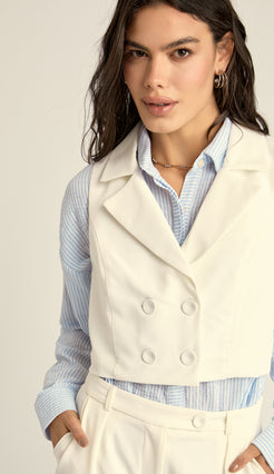 Colete Cropped Crepe Alfaiataria Inês | Laguna