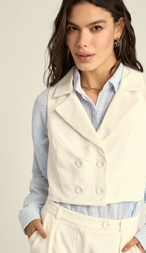Colete Cropped Crepe Alfaiataria Inês | Laguna