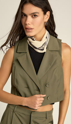 Colete Cropped Crepe Alfaiataria Inês | Laguna