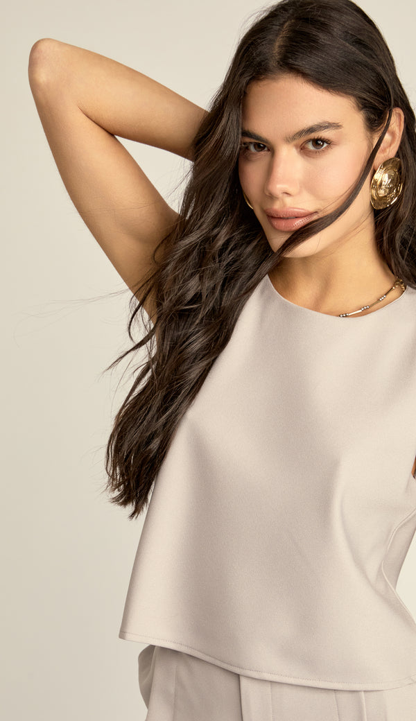 Blusa Cropped Crepe Alfaiataria Luzia | Laguna
