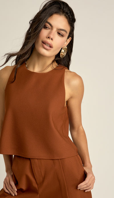 Blusa Cropped Crepe Alfaiataria Luzia | Laguna