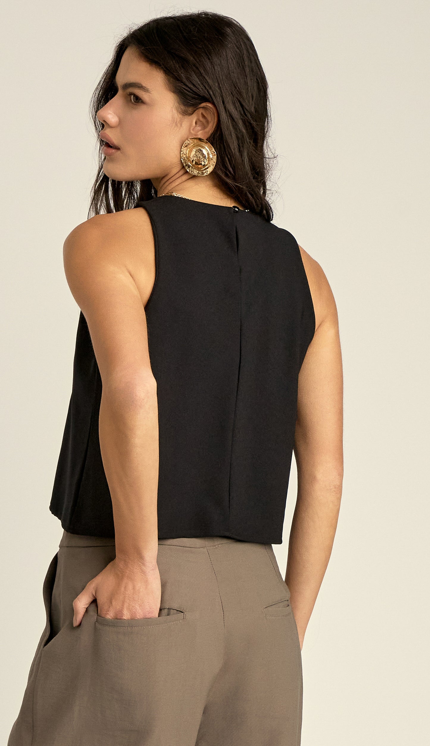 Blusa Cropped Crepe Alfaiataria Luzia | Laguna
