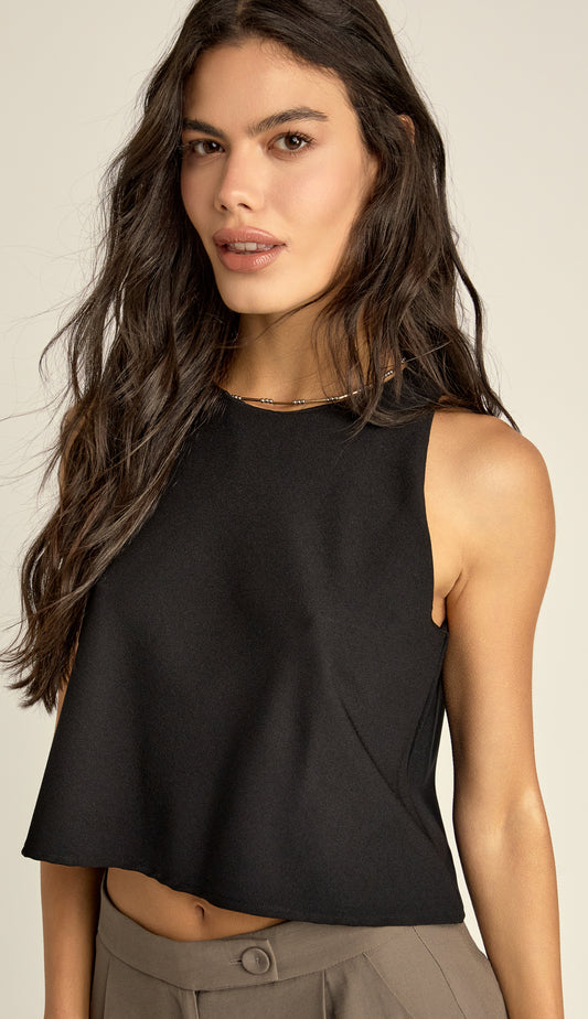 Blusa Cropped Crepe Alfaiataria Luzia | Laguna