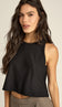 Blusa Cropped Crepe Alfaiataria Luzia | Laguna - Blusa Luzia Preto