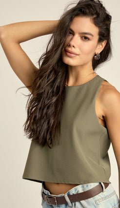 Blusa Cropped Crepe Alfaiataria Luzia | Laguna