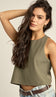 Blusa Cropped Crepe Alfaiataria Luzia | Laguna - Blusa Luzia Verde