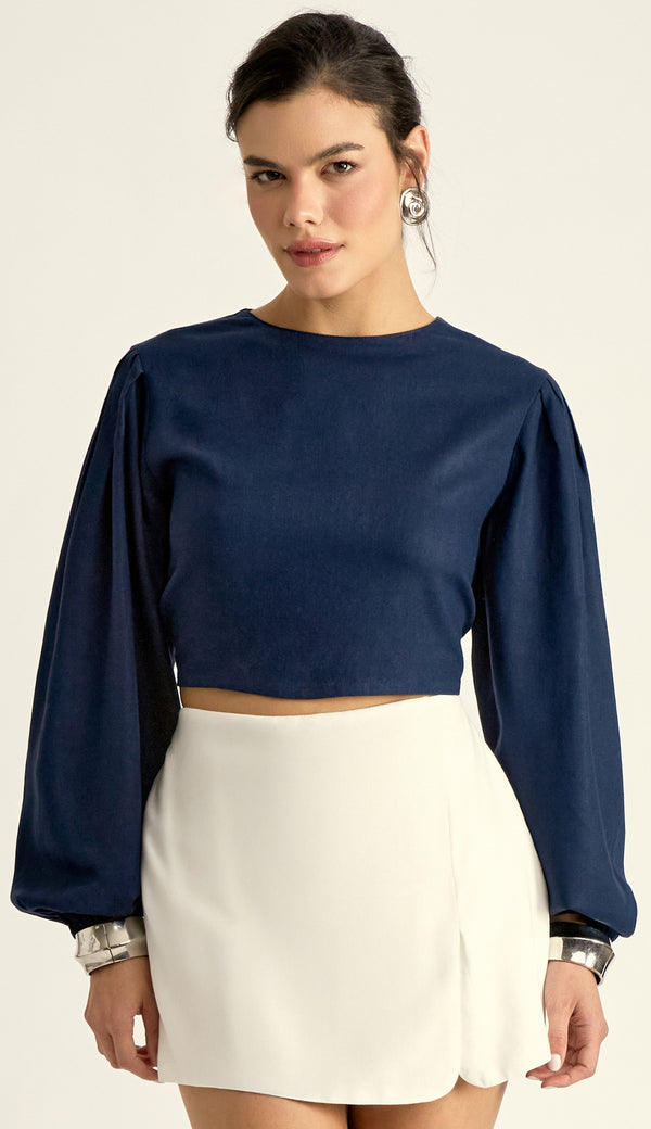 Blusa Linho Nina Marinho | Laguna