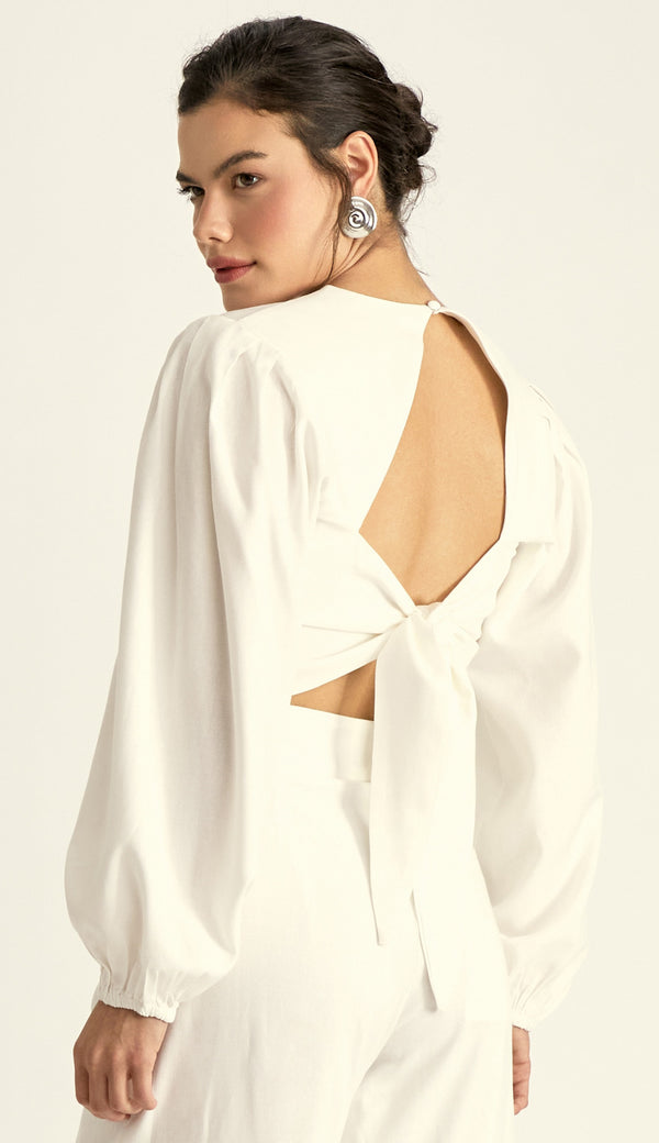 Blusa Linho Nina Off White | Laguna