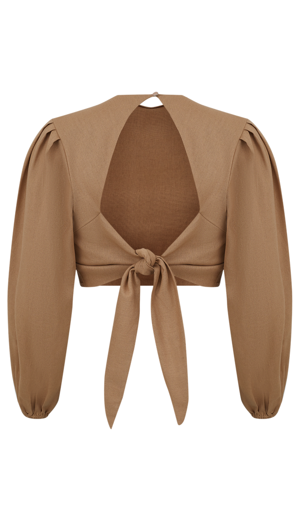 Blusa Linho Nina Caqui | Laguna