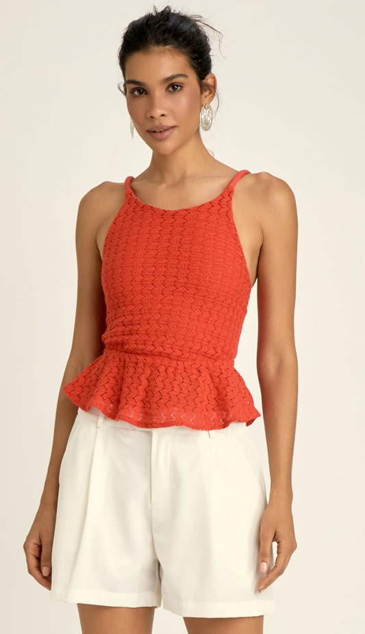Blusa em Malha Tricô Paloma Cereja | Laguna