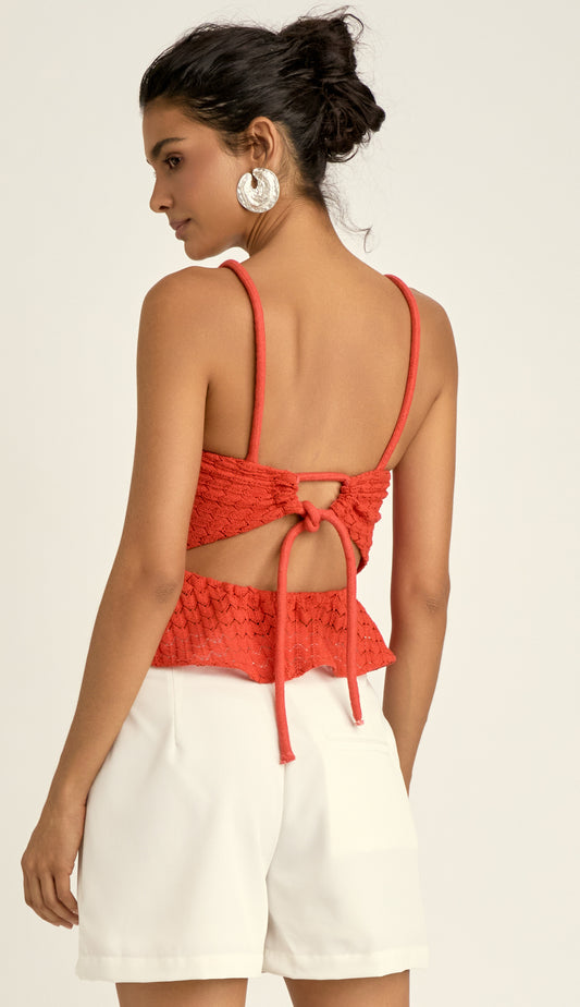 Blusa em Malha Tricô Paloma Cereja | Laguna