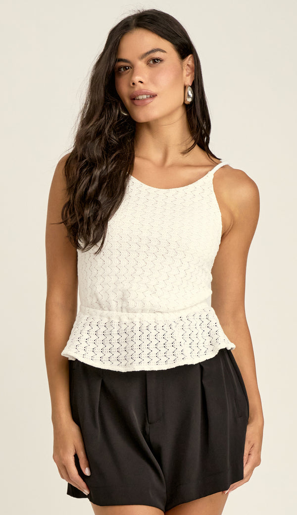 Blusa em Malha Tricô Paloma Off White | Laguna