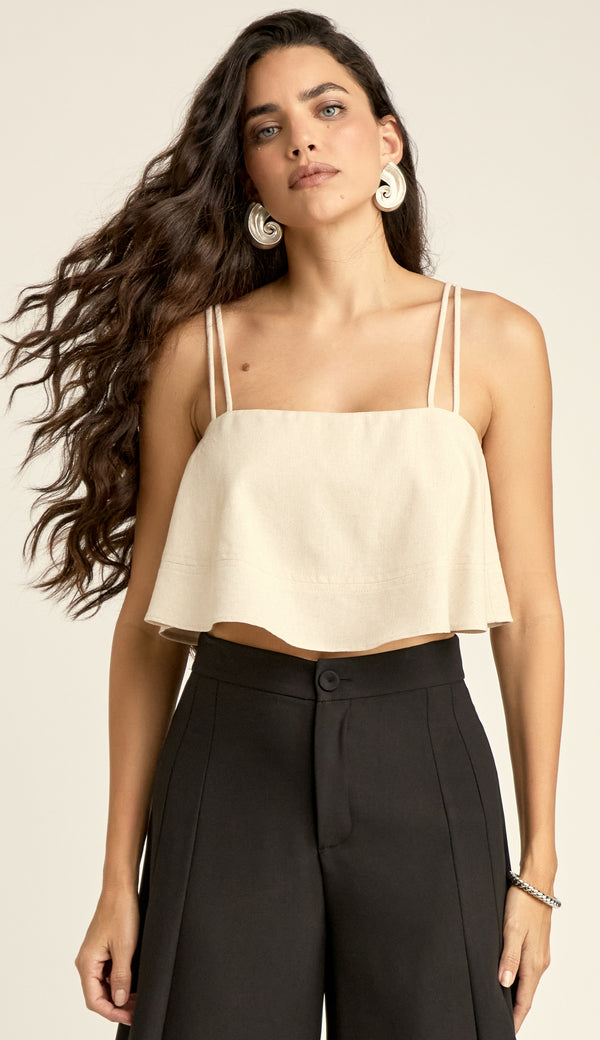 Blusa Cropped Linho Rita | Laguna