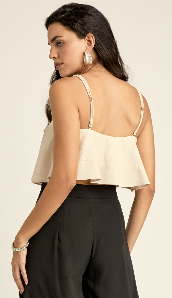 Blusa Cropped Linho Rita | Laguna